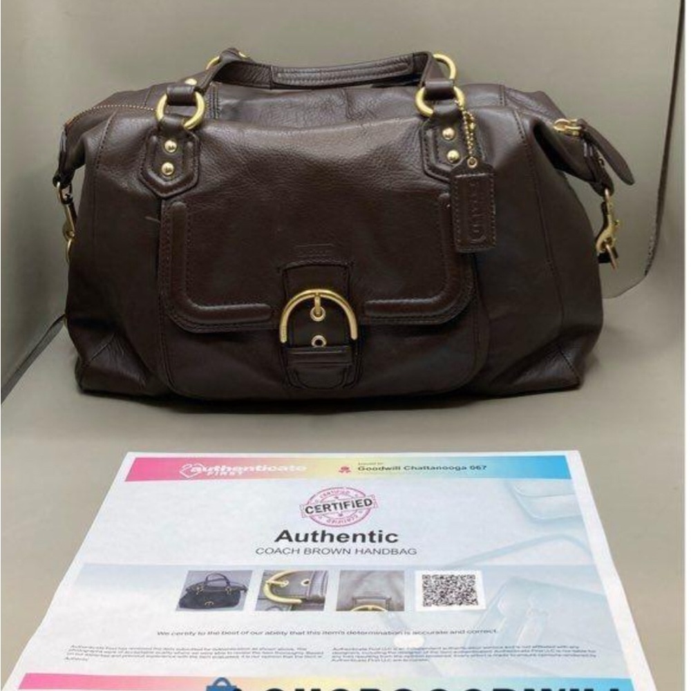 COACH MAHOGANY CAMPBELL LEATHER BELLE CARRYALL/HANDBAG Comes with COA